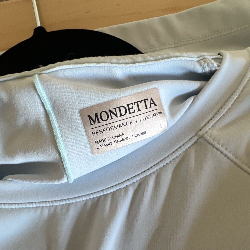 Mondetta Performance + Luxury Womens Light Blue Crew Neck Stretch Pullover L - Picture 3 of 4